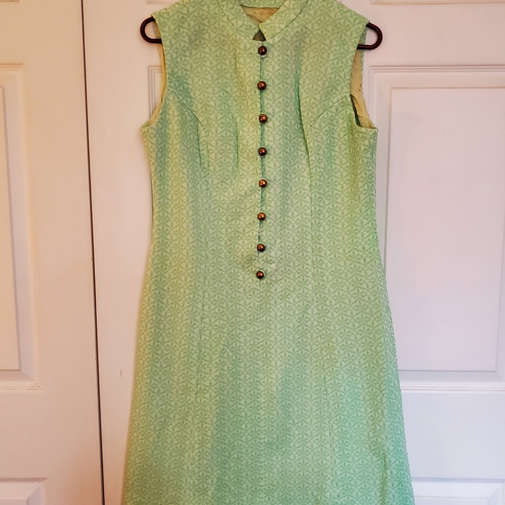 Mint Green Vintage 1960's Polyester Dress